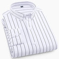 RNSHANGER New Autumn Business Shirts for Men Fashion Vertical Stripe Dress Shirt Slim Men Casual Long Sleeve Shirt
