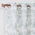Green Floral Embroidered Sheer Curtains for Living Room Windows Home Bedroom Decor Factory Wholesale