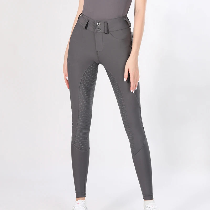 Customized Logo Women Horse Riding Breeches Full Seat Silicone Equestrian Leggings Jodhpurs Zipper Equestrian Clothing