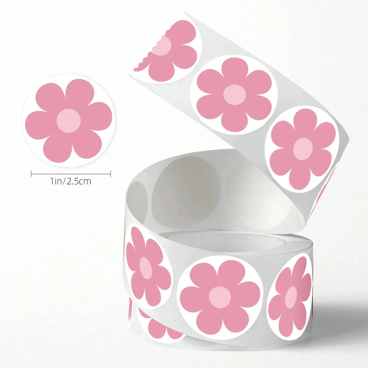 Cute Pink Flower Decorative Small Pattern Stickers for Children Cross-Border Kindergarten Reward Students Candle Craft