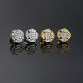 Rock Hip Hop Earrings for Men Iced Out AAA+ Shiny Cubic Zirconia Stone Screw Stud Earrings Hippie Homme Jewelry Male Gift