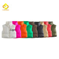 Hot Sale Custom Women's Short Crop Vest Puffer Jacket Solid Color Zipper Front Cotton Filled Eco-Friendly Breathable Outerwear