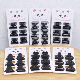 2024 Claw Hair Clips Sets 6-Piece Set of Mini Size Hair Claw Clips Heart Shiny Hair Claw Mate
