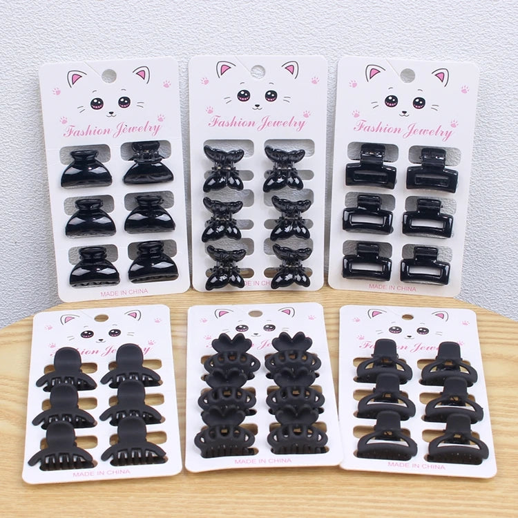 2024 Claw Hair Clips Sets 6-Piece Set of Mini Size Hair Claw Clips Heart Shiny Hair Claw Mate