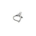 Dainty 925 Sterling Silver Heart Shaped Pendant Clasp Gold Plated Heart Shape Charm Lobster Clasp for Pendant Necklace