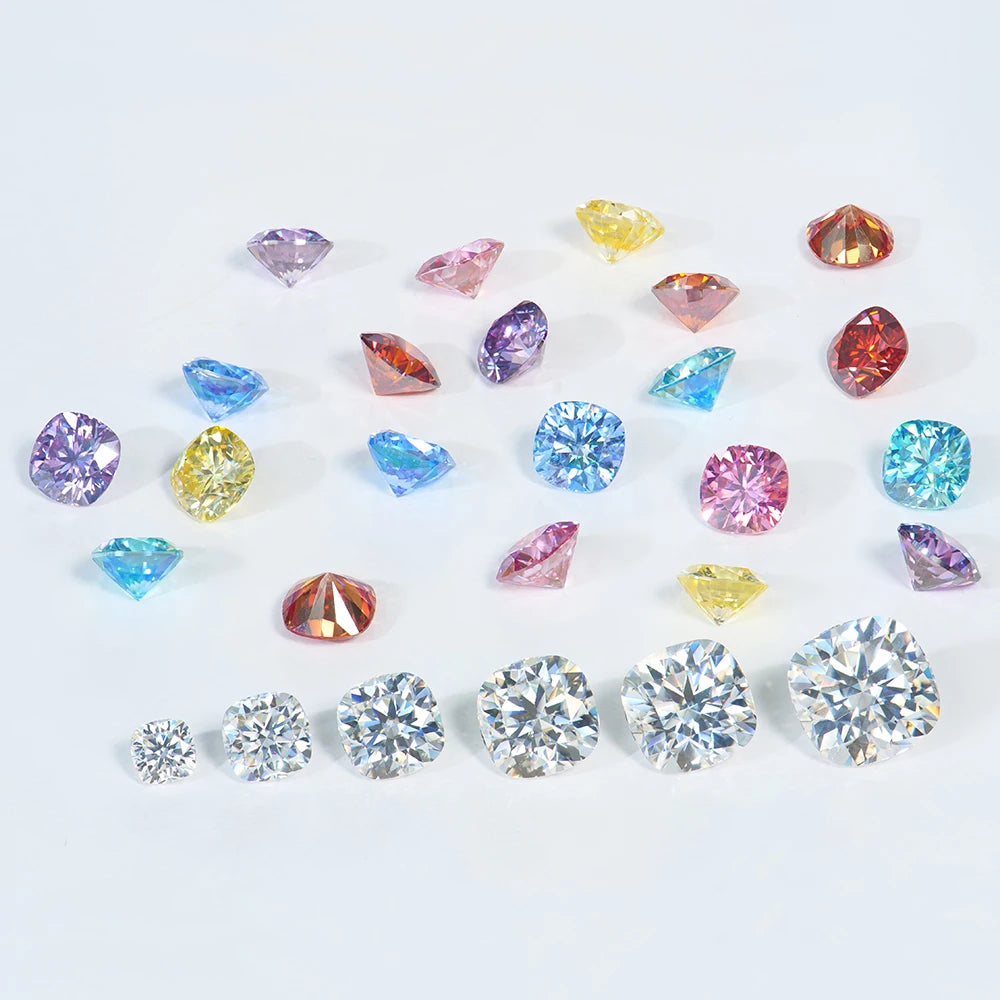 Special Offer Spot Product Lab Created Loose Stones with GRA Certificate Cushion Cut White Moissanite Diamond MegaBDM