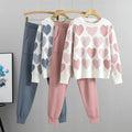 Boutique Wholesale 2024 Autumn New Style Fashion Academy Style Long Sleeved Sweater Casual Pants Women's Set