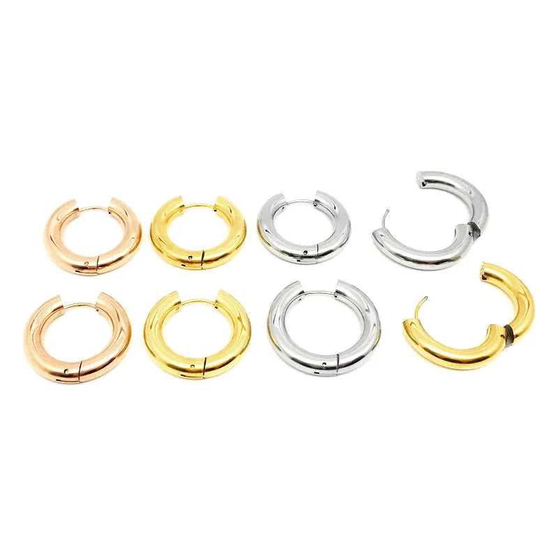 50pcs/bag Stainless Steel Jewelry Findings Earring Wire Many Sizes Minimalist Hoop Earring Loops for DIY Earring Jewelry Making