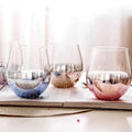 SJ glassware Minimalist Design Soda-lime Glass Gold Plated Large Capacity Food Safe Starry Sky Rainbow Egg-shaped Tumbler for