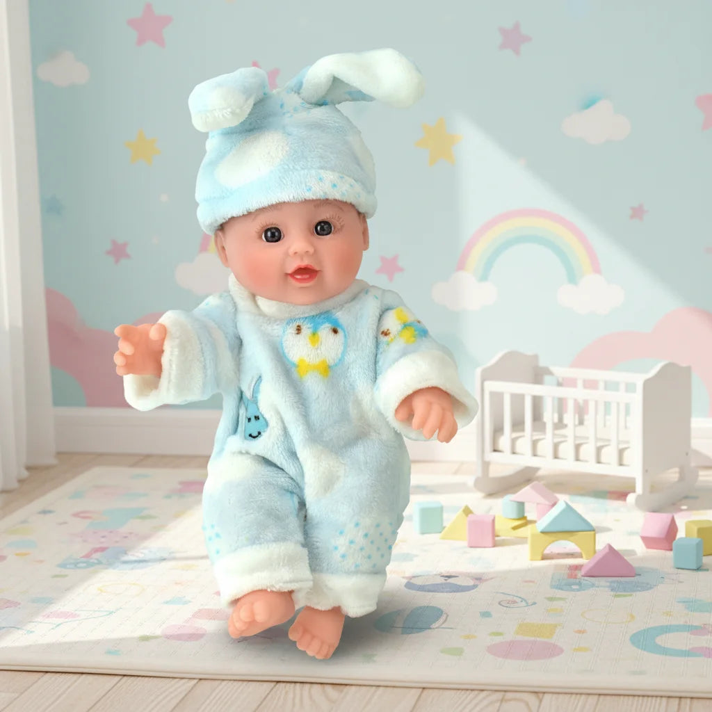 Custom Vinyl Plastic 12 Inch Handmade Reborn Baby Dolls with Changeable Clothing for Kids-Nathaniel Brand