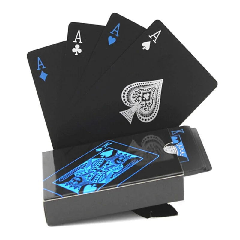 Waterproof Black Plastic Family Party Poker Board Game Cards PVC Material Playing Cards Solitaire 1 Piece Flying Art Normal