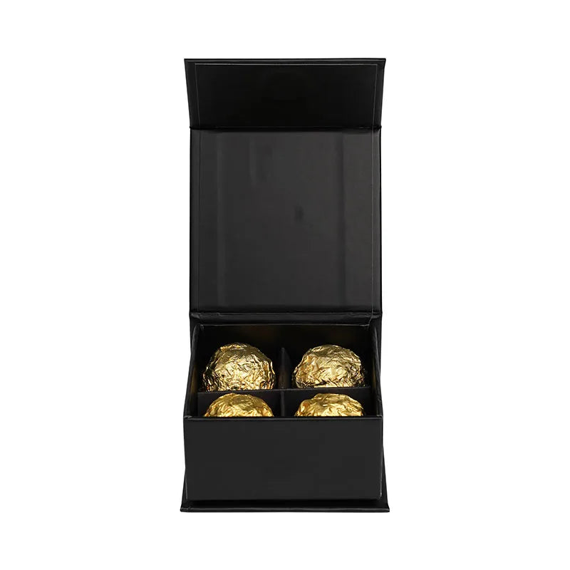 Hot Sale Luxury Magnetic Cardboard 4 Piece Cavity Chocolate Packaging Box With Dividers for Chocolate