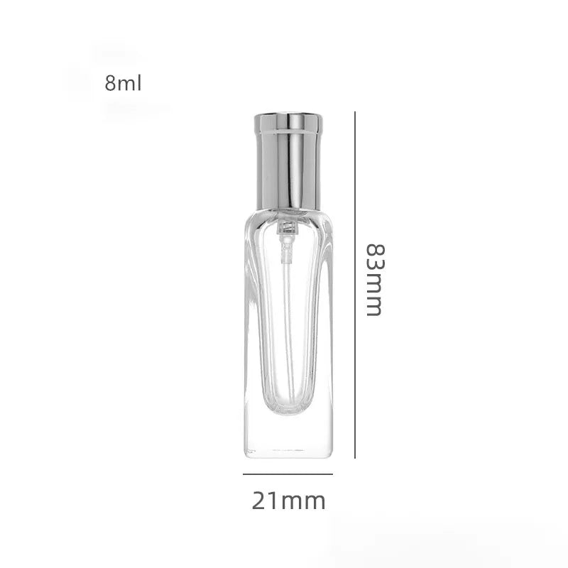 Wholesale Quality Thick 8ml Easy Crimpless Glass Perfume Bottle Rectangle Clamp Parfum Bottle