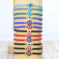 Boho Stackable Handmade Chinese Glass Seed Beads D-evil Eye Bead Charm String Rope Adjustable Knot Bracelet Jewelry Women