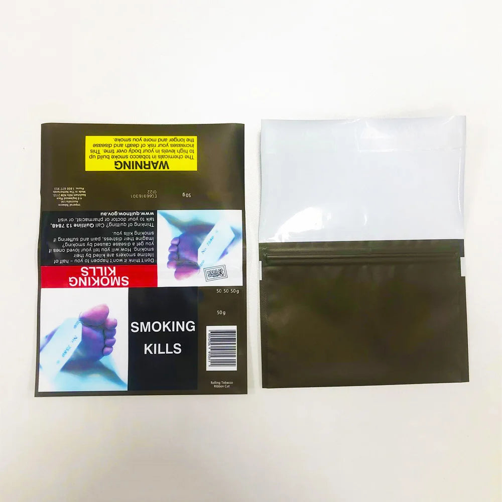 Baccy Tobacco Bag Rolling Tobacco Packaging Pouch with Zipper