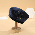 Unisex Diamond Hot Windproof Velvet Octagonal Beret Fall Winter Sun Protection Hat Casual Heattechfashion Colorful Character