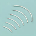10mm 20mm 30mm 40mm Solid 925 Sterling Silver Curved Tube Elbow Noodle Spacer Loose Bead for Jewelry Making Connectors