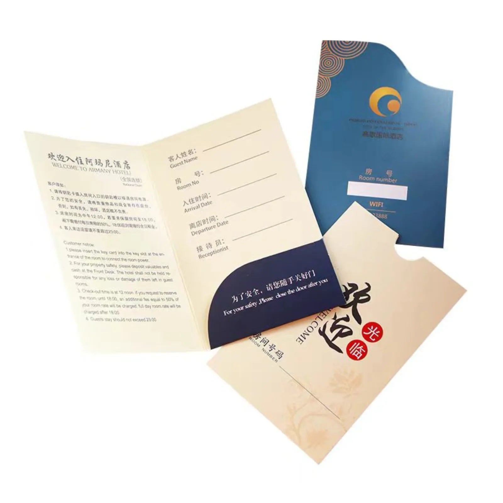 OEM Hotel Room Key Card Holder Sleeve Custom Keycard Paper Sleeve