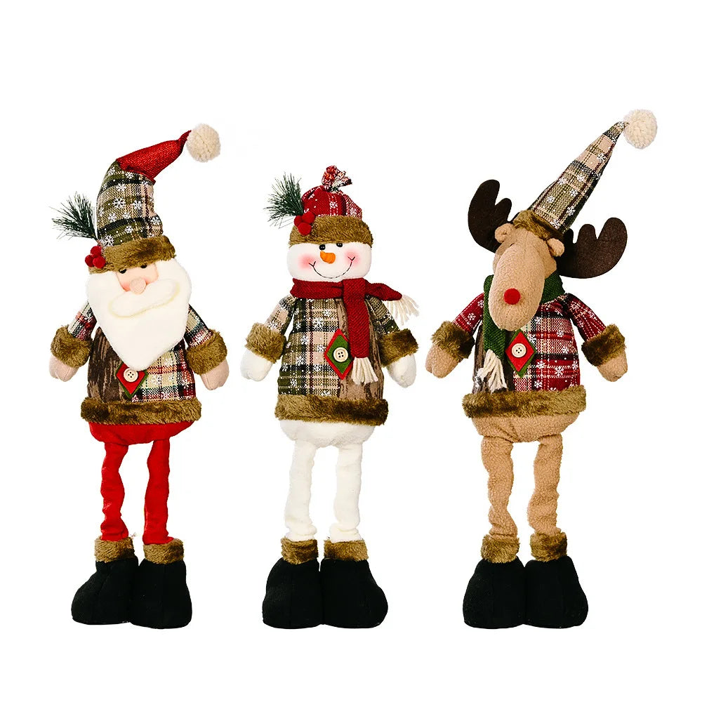 Hot Sale Retractable Retro Snowman Dolls Christmas Toys for Kids 2022