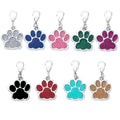 Glitter Engraved Metal Dog Tag Zinc Alloy Pet ID Card with Footprint Paw Print Customizable Dog Tag