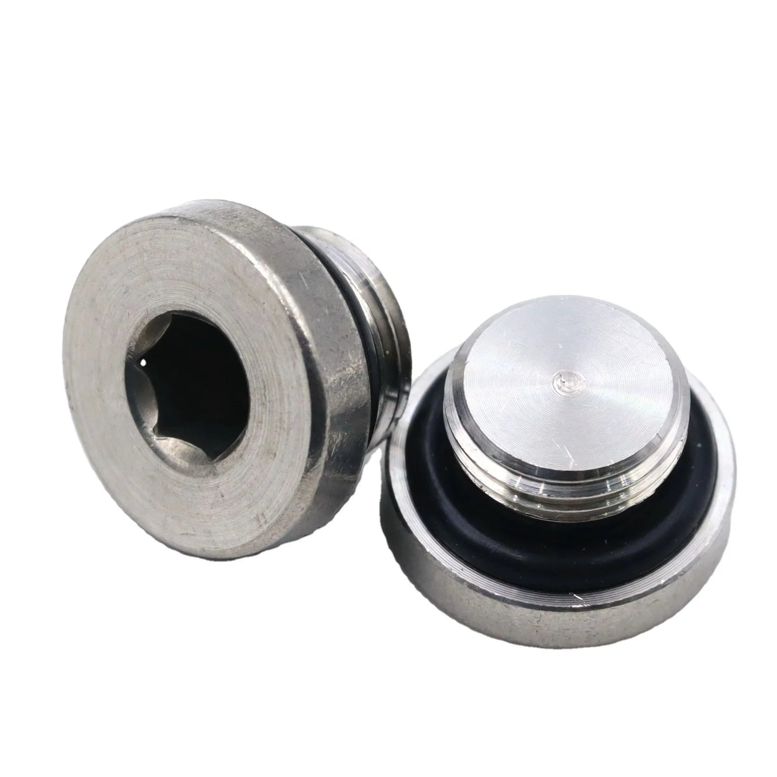 M5 M6 M8 M10 G1/4 G3/8 Stainless Steel Hex Socket Pipe Plugs Black Oxide Finish Hydraulic Screw Plug O-Ring Metric Measurement