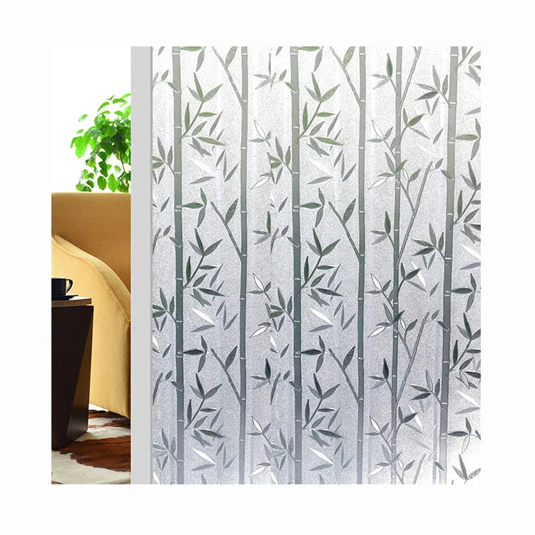 Bamboo Pattern Static Window Film Transparent Window Decoration Sticker Privacy Glass Film