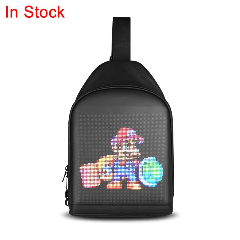 New Led Screen Bag Crossbody Waterproof Smart Animated Riding Digital Led Display Led Light Sling Bag Led Bag