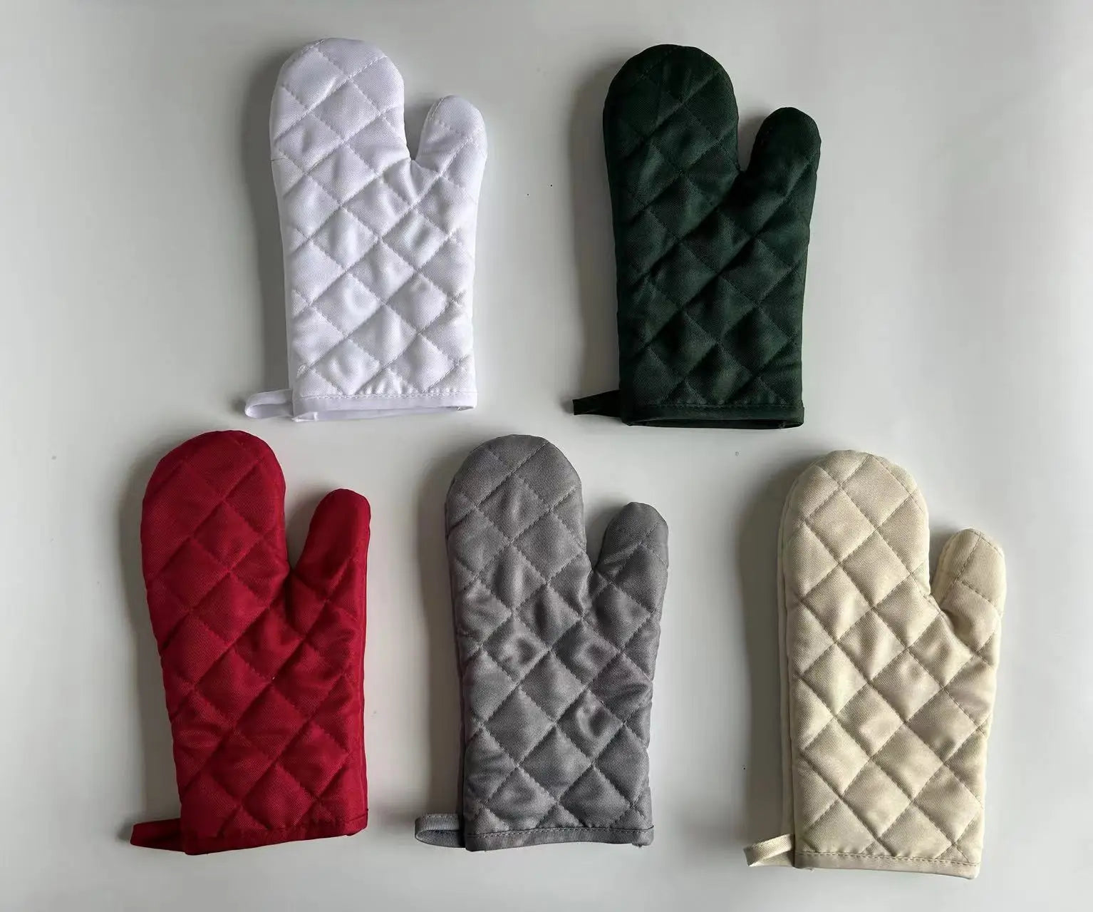 Custom Design Thickening Heat Resistant Polyester Oven Mitts with Breathable Cotton Lining Cooking & Grill Microwave Safe