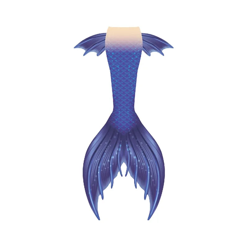 Teenager Adult and Child Mermaid Tail Swimsuit 2 Piece Set Print Crystal Spandex/Polyester