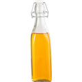 Wholesale Vaccum Freezer Juice Storage Lead-Free Enzyme Bottle Airtight Square Glass Water Bottle With Swing Top Cap