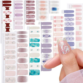 Custom 3D UV Nail Art Sticker New Design Summer Heart-Shaped Plastic Gel Nail Polish Strips Transfer Printing Glue Adhesive