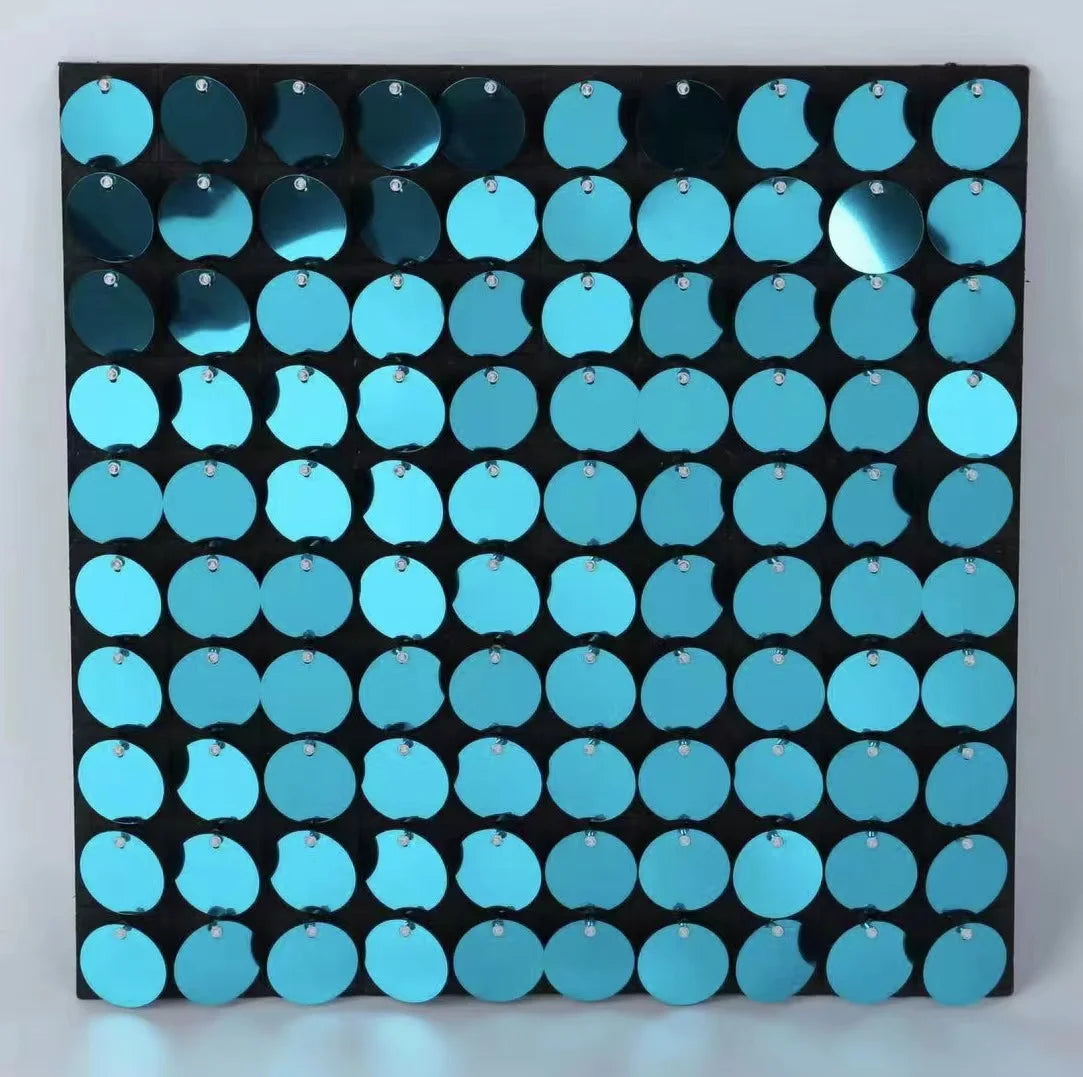 Black Shimmer Sequin Wall Backdrop Easy-clip Interlocking Circular Sequin Panels for Event Decor