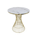 Classical Design Luxury Round Stainless Steel Marble Coffee Table Modern Living Room Furniture