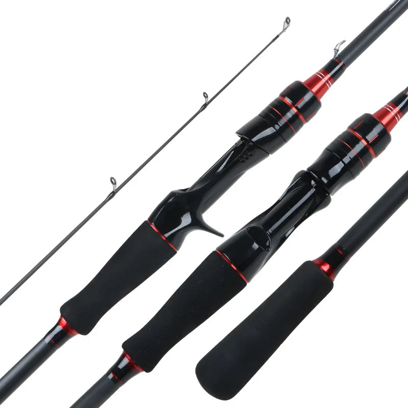Spot Wholesale Carbon Fiber Fishing Rod 1.8m 2.1m 2.4m 2.7m Saltwater Sea Bass Travel Pole Spinning/casting Fishing Lure Rod
