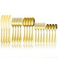 Eco-friendly 304 Stainless Golden Black Flatware Stainless Steel 72pcs 24 Piece Cutlery Set