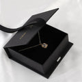 PUPPYSEW 9.5*9.3*3.5cm Black  Luxury Cardboard Bracelet  Necklace  Jewelry Box with Roibbon Flap  Jewelry Boxes with Foil  logo