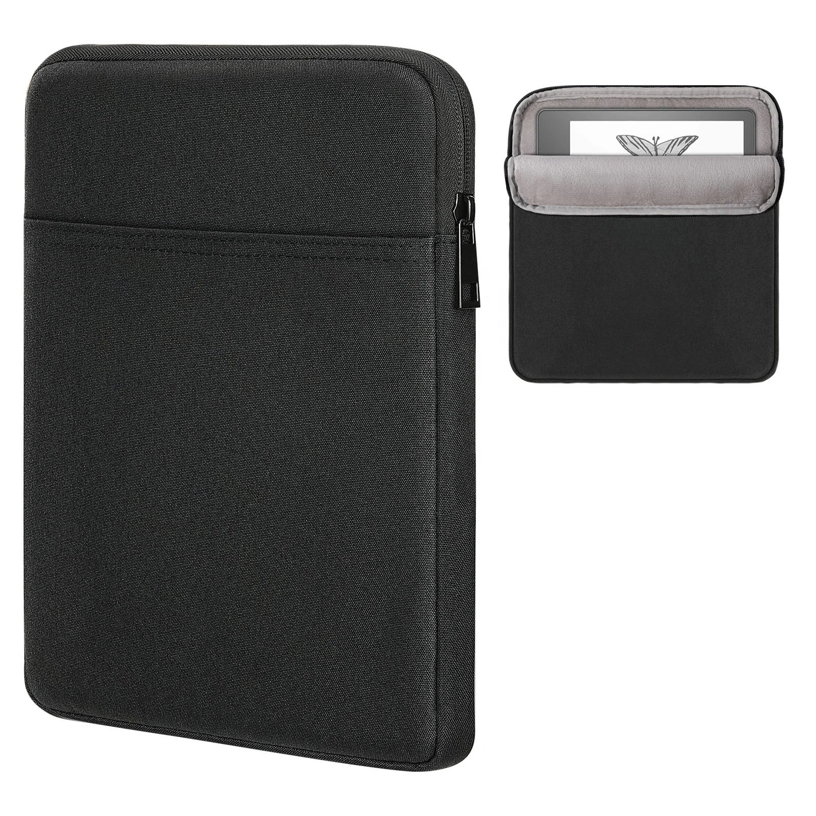 MoKo Double Pockets Scratch Resistant Soft Fluffy Lining Portable Sleeve Bag Zip Closure Kindle Scribe 10.2 Pouch Sleeve Bag