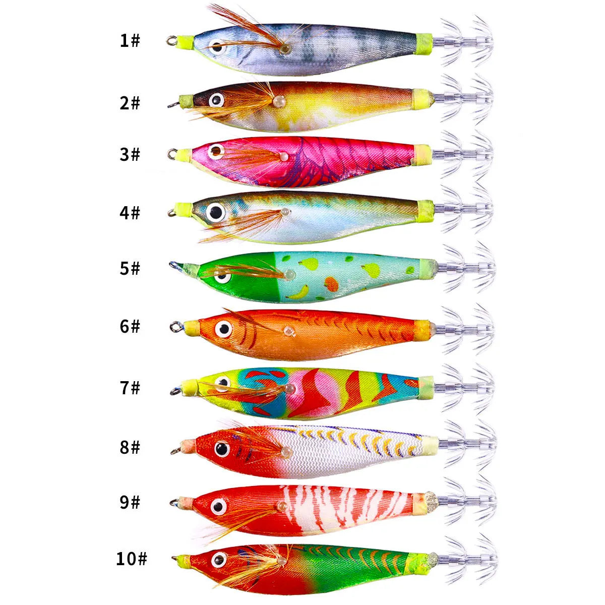 10CM/9.6G Wholesale Plastic Luminous Glow Squid Jigs Cuttlefish Octopus Bait Egi Sleeve Fishing Hooks Squid Jig