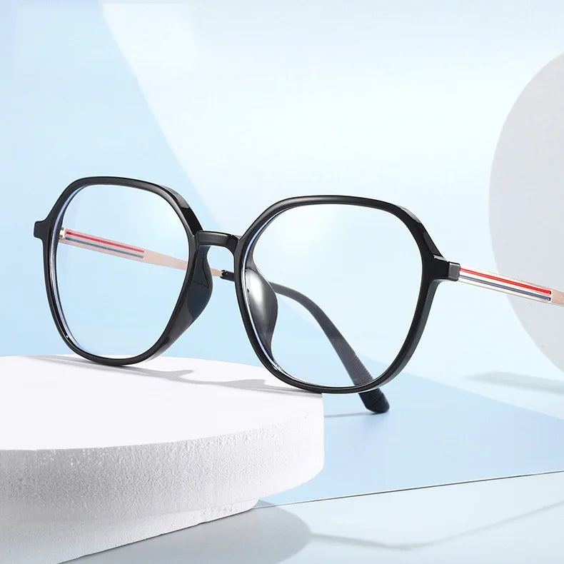 Retro Women Anti-blue Light Blocking Metal Frame Glasses Optical Computer Eyeglasses