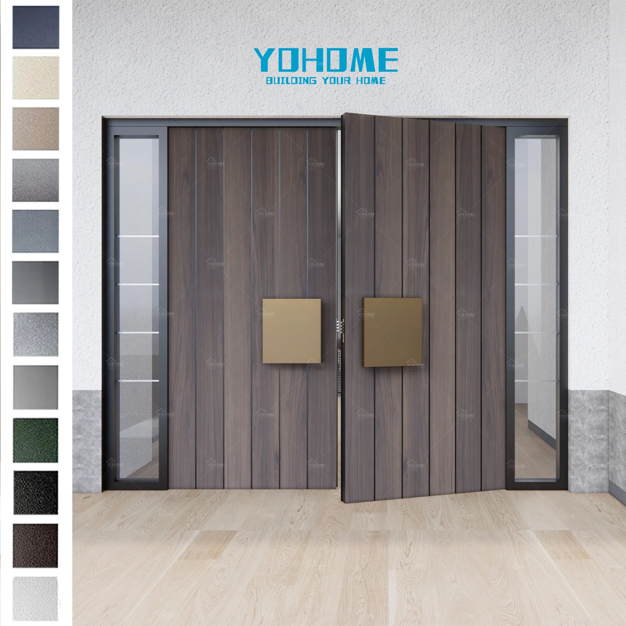 China Supplier Solid Wood Entrance Doors Custom Exterior Wooden Door Front Modern Entry Wood Doors