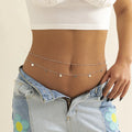 Simple Double-layer Chain Casual Pants Chain Fashionable Retro Turquoise Waist Chain