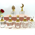 Exquisite Promotional Gift Clear Gold Color Crystal Glass Perfume Bottle 3ml Letterpress Printing Fairy Style