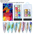 6/12 Colors Pearl Solid Watercolor Glitter Metallic Powder Shimmer Nail Dip Powder Kit Paint Iridescent Pigment Powder for Nail