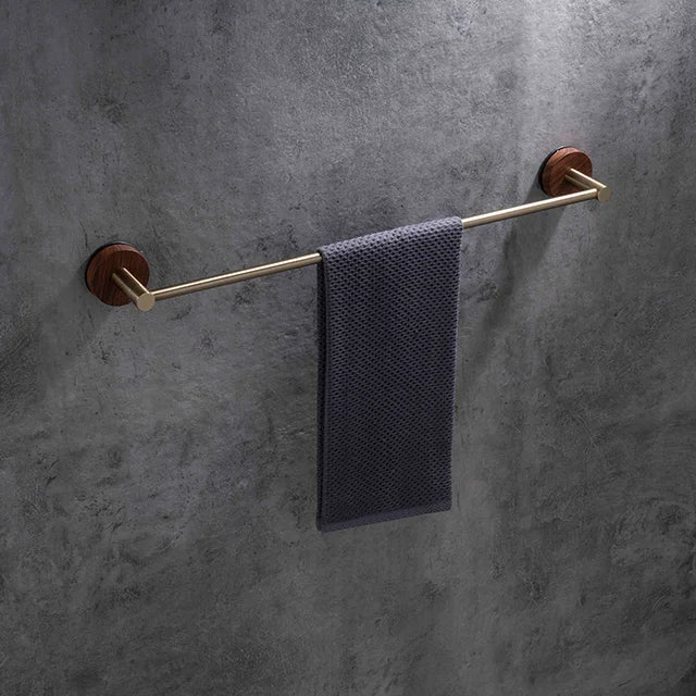 Luxury Aluminum Wall Mount Towel Rod Holder Bathroom Accessory Single Towel Bar Rail