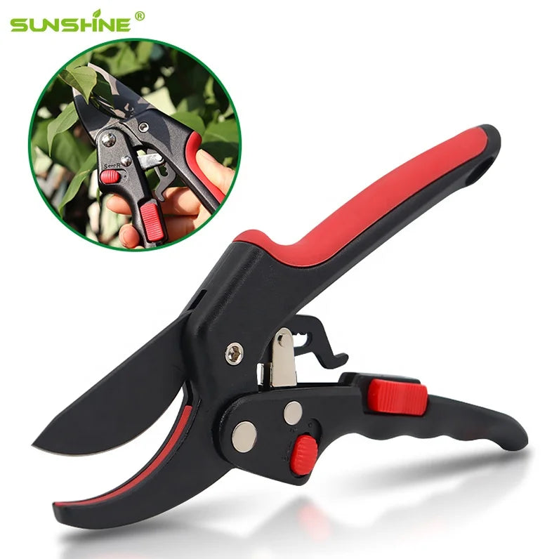 SUNSHINE 8in SK5 Blade Handle  Pruner Garden Clippers Ratchet Pruning Shears