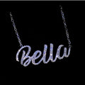 Custom Fashion Women Girls Letter Chain S925 Sterling Silver Solid Gold Plated Vvs Moissanite Diamond Initial Necklace