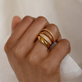 Fashion 18K Gold Plated Rings Jewelry Women Luxury Zirconia Ring Sets Jewelry for Women Accessories