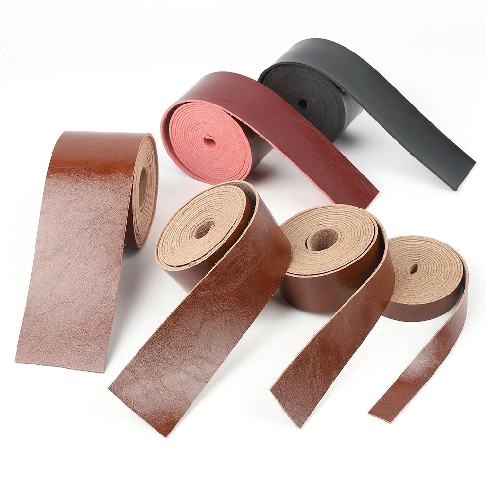 1" 1.5" 2.0" Wide 2M Long DIY Crafts Microfiber Leather Strap for Leather Crafts Belt Handle Bag DIY Accessories Supplies