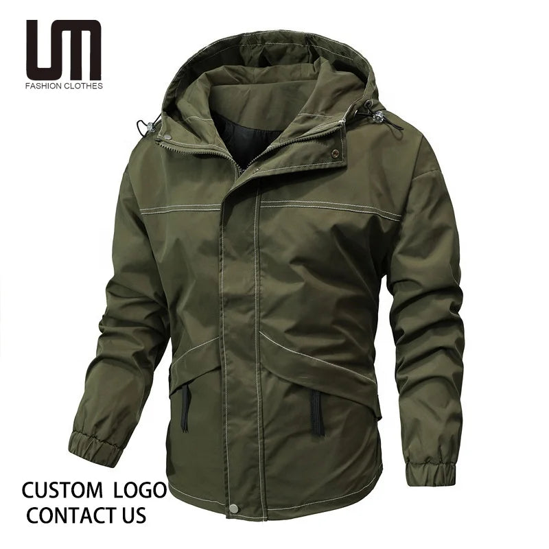 Liu Ming Custom Wholesale 2024 Autumn Winter Outdoor Windbreaker Oversize Hooded Coats Clothing Jacket for Men