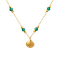 New Design INS Hypoallergenic 18K Gold Plated Stainless Steel Charm Necklace Crystal Bead Pendant Waterproof Gift Party